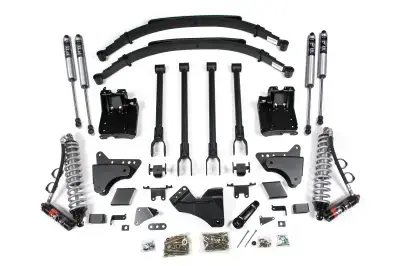 BDS 6 Inch Lift Kit w/ 4-Link FOX 2.5 Performance Elite Coil-Over Conversion w/3" Rear Block for Ford F250/F350 Super Duty (11-16) 4WD Diesel (597FPE)