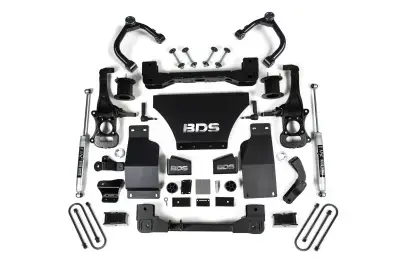 BDS 4 Inch Lift Kit w/NX2 Shocks and Strut Spacer for Chevy Silverado or GMC Sierra 1500 (2025) 4WD Gas (1851H)