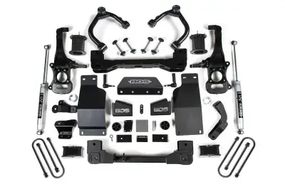 BDS 4 Inch Lift Kit w/NX2 Shocks and Strut Spacer for Chevy Silverado or GMC Sierra 1500 (2025) 4WD Diesel (1853H)