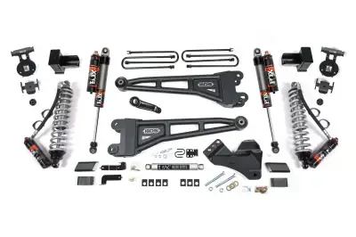 BDS 5 Inch Lift Kit w/Radius Arm FOX 2.5 Coil-Over Conversion w/Block Kit and Fox 2.5 Performance Elite Shocks for Ford F250/F350 Super Duty w/o Overloads (23-26) 4WD Diesel (2244FPE)