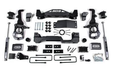 BDS 4 Inch Lift Kit w/Fox Shocks and 3" Rear Block Kit for Ford F150 (21-25) 4WD (1583FS)