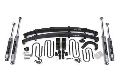 BDS 4 Inch Lift Kit w/Fox Shocks and 4" Rear Block Kit for Chevy/GMC 1/2 Ton Truck/SUV (73-76) 4WD (109FS)