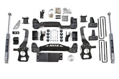 BDS 4 Inch Lift Kit w/Fox Shocks and 4" Rear Block Kit for Ford F150 (2014) 4WD