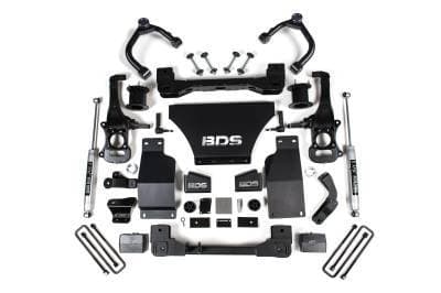 BDS 4 Inch Lift Kit w/Fox Shocks and Strut Spacer for Chevy Silverado or GMC Sierra 1500 (19-24) 4WD Gas (1800FS)