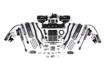 BDS 4 Inch Lift Kit w/ 4-Link and Fox Shocks for Ram 3500 w/6 Bolt Indexing Ring (19-24) 4WD Diesel (1667FS)