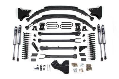 BDS 4 Inch Lift Kit w/ 4-Link w/Fox Shocks and Leaf Springs for Ford F250/F350 Super Duty (11-16) 4WD Diesel (593FS)