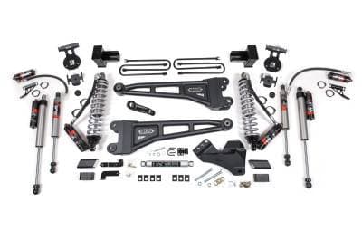 BDS 4 Inch Lift Kit w/Radius Arm FOX 2.5 Performance Elite Coil-Over Conversion and Leaf Springs for Ford F250/F350 Super Duty (17-19) 4WD Diesel (1557FPE)