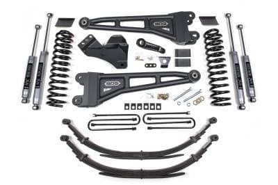 BDS 4 Inch Lift Kit w/Radius Arm, NX2 Shocks, and Leaf Springs for Ford F250/F350 Super Duty (11-16) 4WD Diesel (1597H)