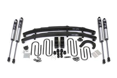 BDS 4 Inch Lift Kit w/NX2 Shocks and 4" Rear Block Kit for Chevy/GMC 1/2 Ton Truck/SUV (77-87) 4WD (123H)