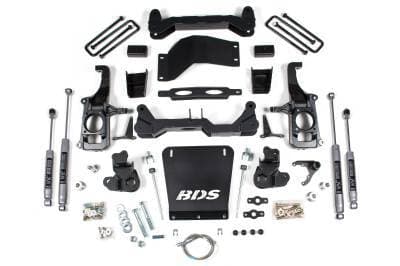 BDS 4.5 Inch Lift Kit w/Fox Shocks and 3" Rear Block Kit for Chevy Silverado or GMC Sierra 2500HD/3500 w/o Overload (11-19) (1819FS)