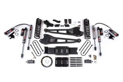 BDS 4 Inch Lift Kit w/Radius Arm, Fox Shocks and 3" Rear Block for Ram 3500 w/8 Bolt Indexing Ring and w/o Overloads (19-24) 4WD Diesel (1658FS)