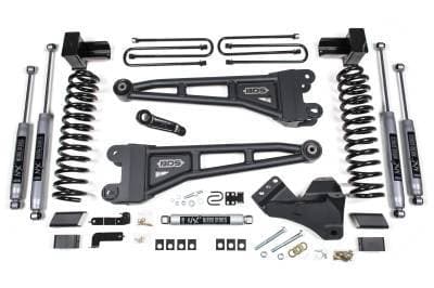 BDS 4 Inch Lift Kit w/Radius Arm, Fox Shocks and 5" Rear Block for Ford F250/F350 Super Duty w/2 Leaf Main (17-19) 4WD Gas (1521FS)