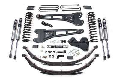 BDS 4 Inch Lift Kit w/Radius Arm, Fox Shocks, and 5" Rear Block Kit for Ford F250/F350 Super Duty w/3 Leaf Main (17-19) 4WD Diesel (1524FS)