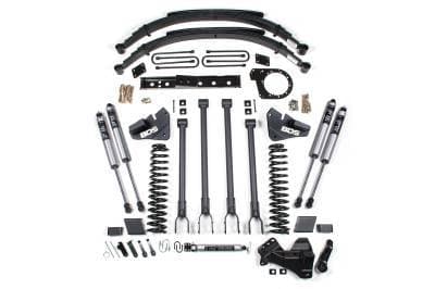 BDS 6 Inch Lift Kit 4-Link Conversion w/Fox Shocks and 5" Rear Block for Ford F250/F350 Super Duty w/3 Leaf Main (17-19) 4WD Diesel (1528FS)