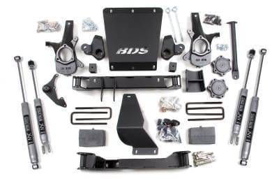 BDS 6 Inch Lift Kit w/Fox Shocks and Block Kit with Add-A-Leaf for Chevy Silverado or GMC Sierra 1500 (99-06) 4WD (179FS)
