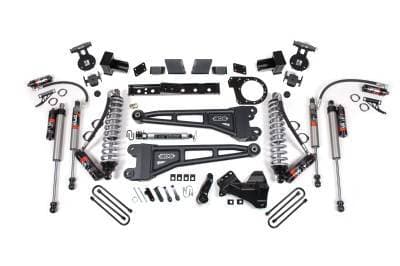 BDS 6 Inch Lift Kit w/Radius Arm FOX 2.5 Performance Elite Coil-Over Conversion and 5" Rear w/3 Leaf Main for Ford F250/F350 Super Duty (17-19) 4WD Diesel (1581FPE)