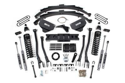 BDS 8 Inch Lift Kit w/ 4-Link, Fox Shocks, and 5" Rear Block w/Add-A-Leaf for Ram 3500 w/6 Bolt Indexing Ring (13-18) 4WD Diesel (1625FS)