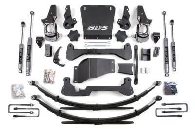 BDS 7 Inch Lift Kit w/Fox Shocks and 5" Rear Block Kit for Chevy Silverado or GMC Sierra 2500HD/3500 w/Standard Knuckle (01-10) 4WD (189FS)