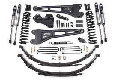 BDS 4 Inch Lift Kit w/Radius Arm, Fox Shocks and Leaf Springs for Ford F250/F350 Super Duty w/Overloads (05-07) 4WD Diesel (1933FS)