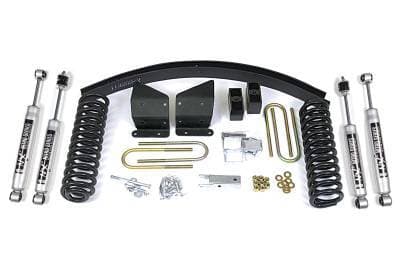 BDS 4 Inch Lift Kit w/Staggered Front Shock and Rear Block Kit w/Add-A-Leaf for Ford Bronco (78-79) 4WD (522H)