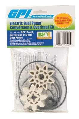 Conversion & Overhaul Kit includes two gears, the drive key and replacement seals for the gear cover, motor shaft (use motor shaft seal to convert existing pump to B100 compatible), poppet, strainer and switch coverplate.