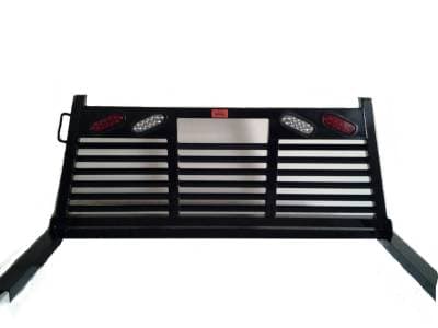 Roughneck Headache Rack Short Angle Full Louver w/ Lights 1988-2019 Silverado/Sierra 1500/2500/3500 (BHRSAFLWL-GM14)