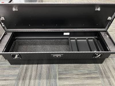 Roughneck Tool Box Matte Black, Secure Locking Handles, Low Profile Lid