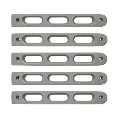 DV8 Silver Slot Style Door Handle Inserts set of 5 2007-2018 JEEP JK ( D-JP-190026-AL5 )