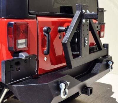 DV8 - Single Action Rear Bumper &Tire Carrier w/ Bearing 2007-2018 Wrangler JK (RBSTTB-02)